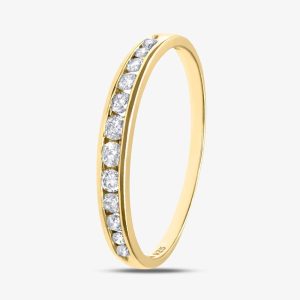 9ct Yellow Gold 0.25ct Graduating Diamond Half Eternity Ring PR04775Y K