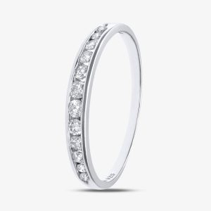 9ct White Gold 0.25ct Graduating Diamond Half Eternity Ring PR04775W P