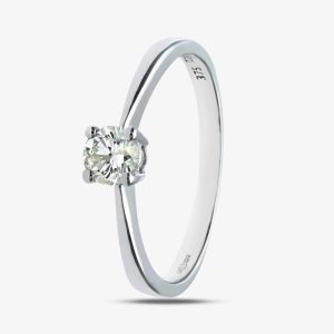 9ct White Gold 0.33ct Solitaire Diamond Ring PR04306W9JPK L