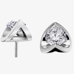 9ct White Gold 0.30ct Tension-set Diamond Stud Earrings E2038W/30-18