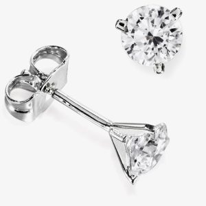 18ct White Gold 0.52ct Brilliant Round 3 Claw Diamond Earrings F102E(4.0)PR