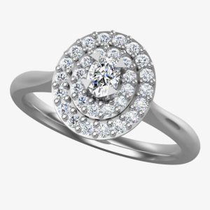 Platinum 0.54ct Diamond Oval Cluster Ring 9749/PL/DQ7 O