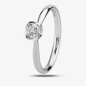 Platinum Solitaire Flower ring ri-1202 (.33CT PLUS)