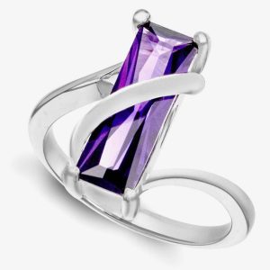 Sterling Silver Purple Crystal Wrap-Around Ring (P) 8.84.6289 P