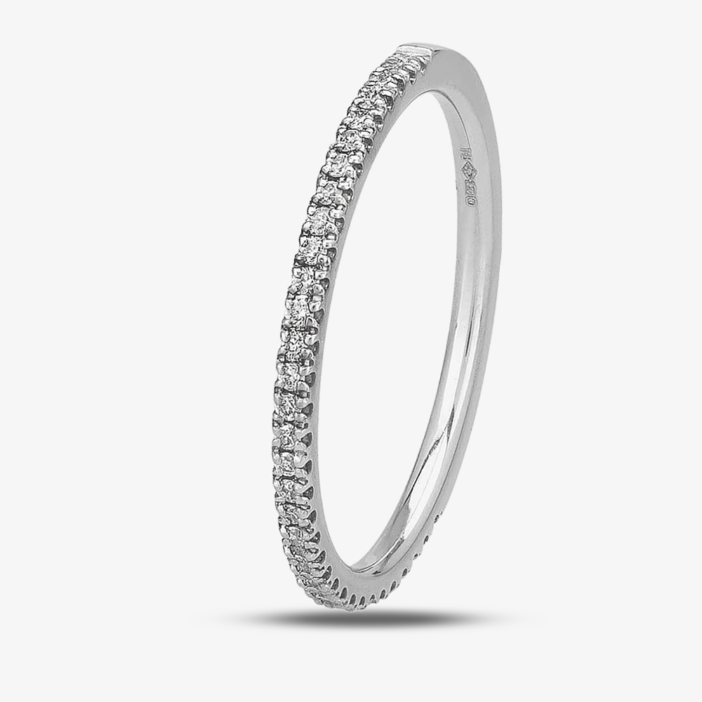 Platinum 1.35mm Vintage Diamond Half Eternity Ring WVGH1/1.35R100 PLAT O