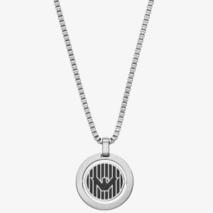 Emporio Armani Stainless Steel Black Enamel Pendant  EGS2725040