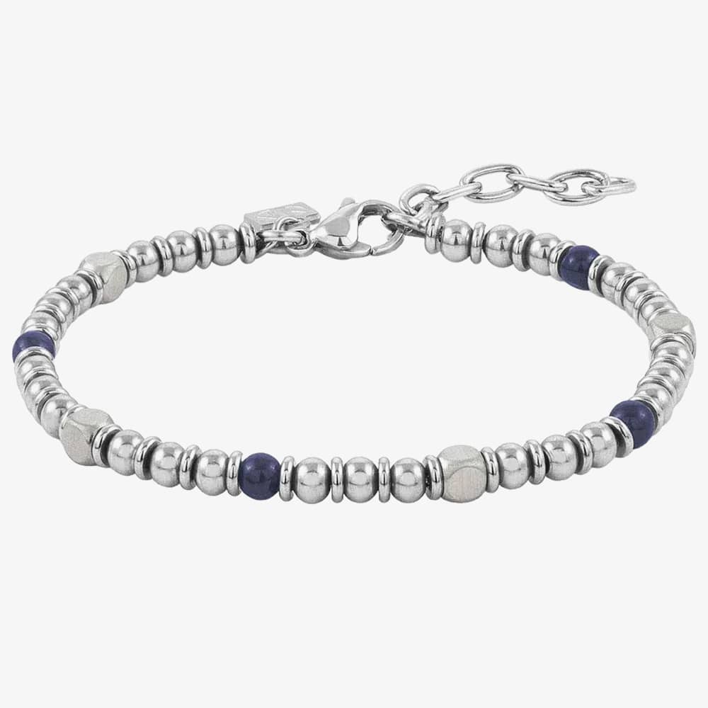 Nomination Instinct Stainless Steel Blue Agate Bead Bracelet 027905/043