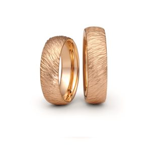 Niessing 18ct Rosewood Gold Hammerblow Linea 5mm Marriage ceremony Ring