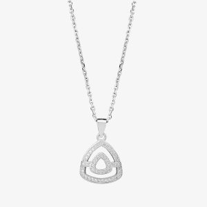 Silver Pavé Open Triangle Pendant P612148