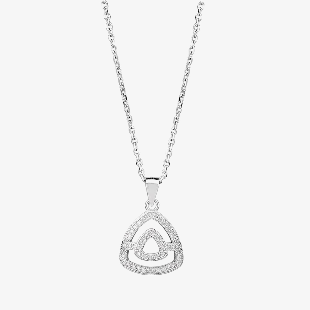 Silver Pavé Open Triangle Pendant P612148