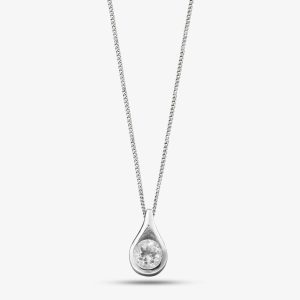 Cubic Zirconia Set Pendant and Chain
