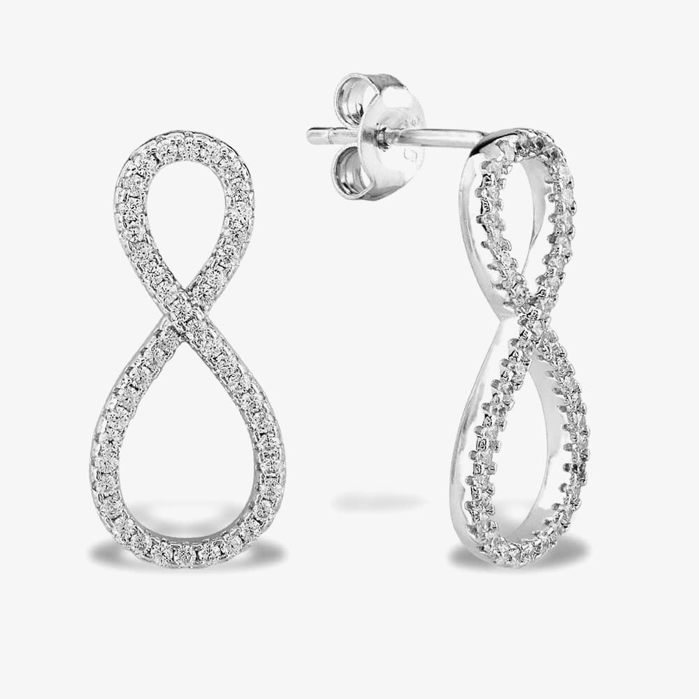 Rosa Lea Pave Infinity Dropper Stud Earrings AE-950711EA
