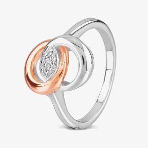 Rosa Lea Pave Intertwined Rings Band BJ-R2745CRG0.5M 56