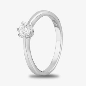 Starbright Silver 4mm Six Claw Round Cubic Zirconia Ring R3227(4M) 3A (52)