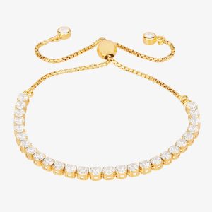 Isabella Verona Gold Tone Cubic Zirconia Toggle Bracelet SBBCSRI17XXXA0-G