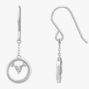 Silver Sparkle Silver Centrepoint Dropper Earrings E3301C(T)
