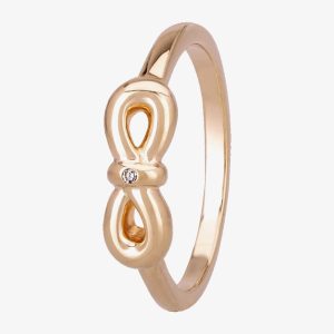 Silver Sparkle Rose Infinity Bow Ring DR346CRRG2M(T) 54