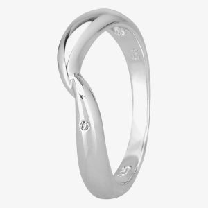 Silver Sparkle Silver Spinning Droplet Ring DR364C(T) 52