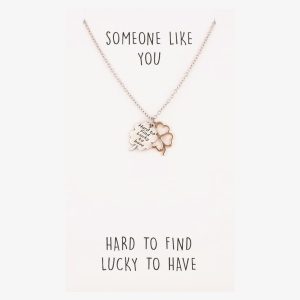 Sentiments Hard To Find Lucky To Have Clover Two-Tone Pendant 18551