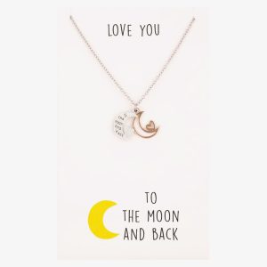 Sentiments To The Moon and Back Two-Tone Pendant 18542