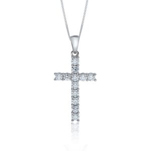 9ct White Gold Cubic Zirconia Pass Pendant