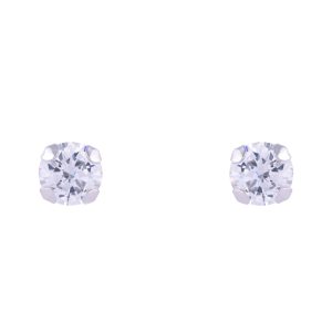 9ct White Gold Good Reduce Cubic Zirconia Stud Earrings