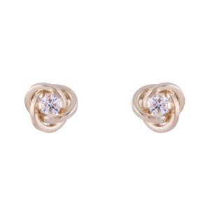 9ct Yellow Gold Cubic Zirconia Knot Stud Earrings