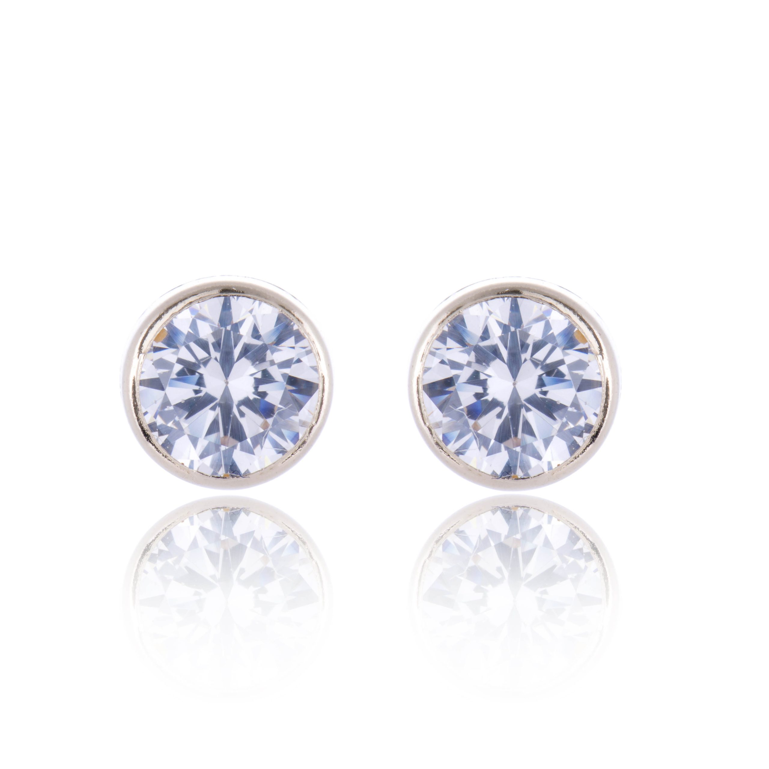 9ct Yellow Gold Good Minimize Cubic Zirconia Stud Earrings