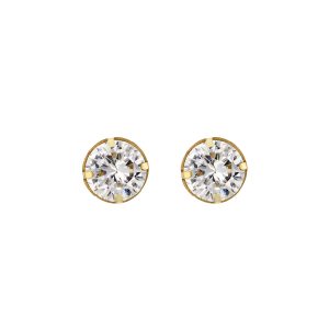 9ct Yellow Gold Good Reduce Cubic Zirconia Stud Earrings