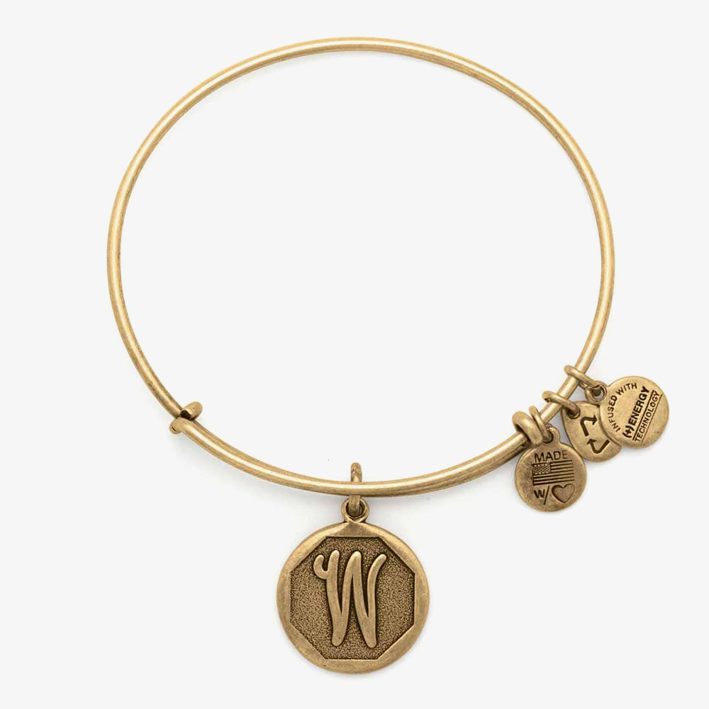 ALEX AND ANI Initial 'W' Charm Bangle A13EB14WG