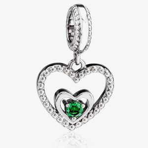 Rosa Lea May Birthstone Heart Dangle Charm AM-2THB004204-Green