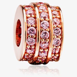 Rosa Lea Pink Three Row Barrel Charm AM-2THB003606-Pink