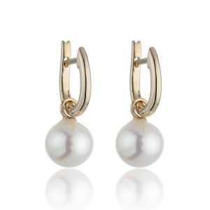 9ct Yellow Gold Freshwater Pearl Drop Earrings