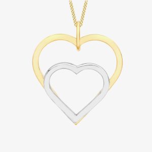 9ct Two Colour Double Heart Pendant 2.68.0579