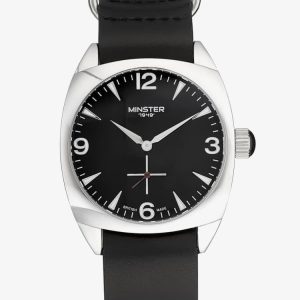 Minster 1949 Mens Burlington Black Leather Strap Watch MN04BKSL10