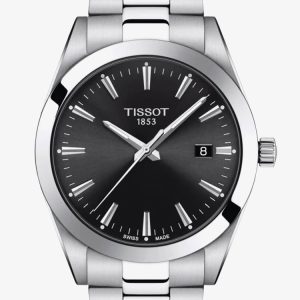 Tissot Mens Gentleman Black Dial Bracelet Watch T127.410.11.051.00