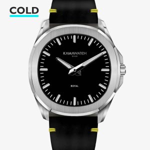KAMAWATCH Royal Black Dial Leather Suede Strap Watch KWPM34