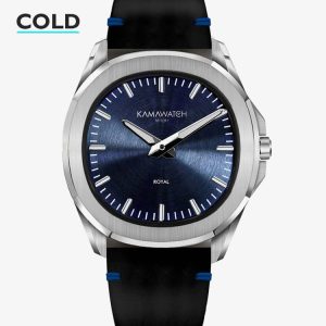 KAMAWATCH Royal Blue Dial Leather Suede Strap Watch KWPM36