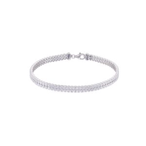 Silver Cubic Zirconia Double Row Tennis Bracelet