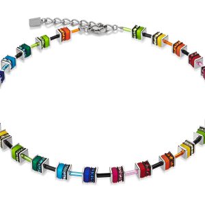 Coeur De Lion Geocube Multi-Colored Crystal Beaded Necklace 4409/10-1500