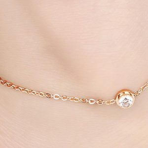 9K Gold & Silver-Plated Crystal Parts 2-Piece Anklet Set