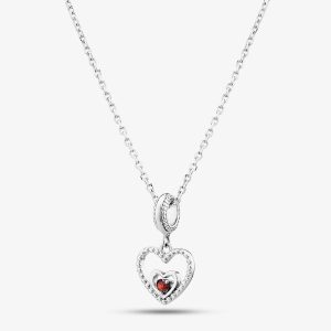 Rosa Lea July Birthstone Heart Dangle Charm Necklace