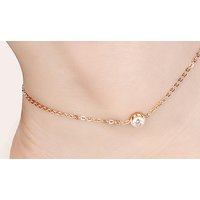 9K Gold & Silver-Plated Crystal Parts 2-Piece Anklet Set - Image 2