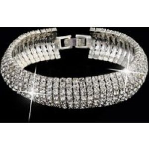5 Row Pave Crystal Tennis Bracelet