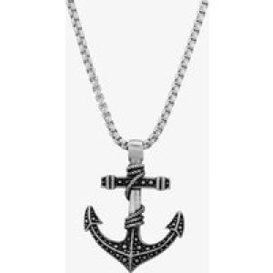 Bourne and Wilde Mens Oxidised Anchor Necklace OSN-1730S-BX