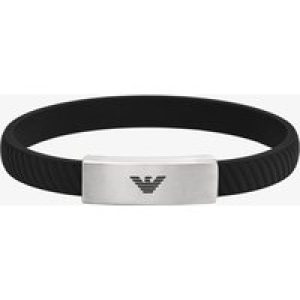 Emporio Armani Essentials Stainless-Steel Black Silicone Logo ID Bracelet EGS2996040