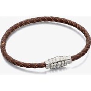 Fred Bennett Mens Brown Leather Magnetic Clasp Bracelet B4727
