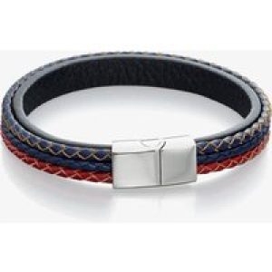 Fred Bennett Red, Blue & Black Leather Bracelet B5283