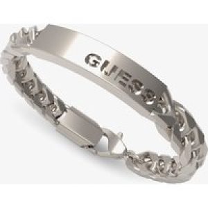 Guess X Logo Silver Tone Tag Chain Bracelet UXB03004STL