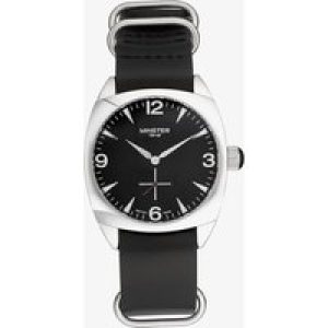 Minster 1949 Mens Burlington Black Leather Strap Watch MN04BKSL10
